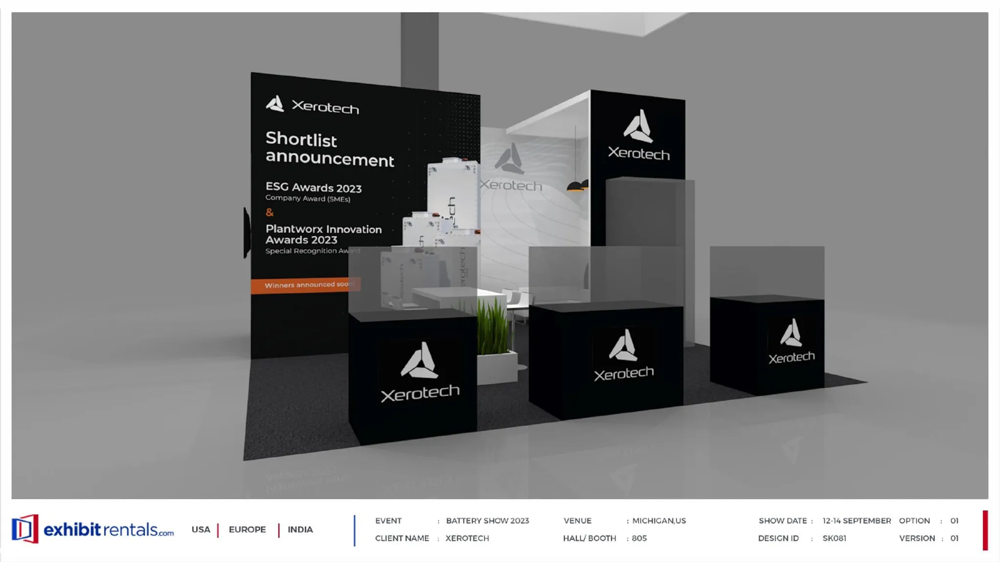 20x20 Peninsula booth design by Exhibit-Rentals